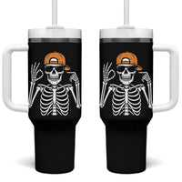 Funny Six Seven 67 Skeleton Gen Alpha Halloween Meme Tumbler With Handle - Wonder Print Shop