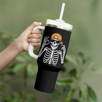Funny Six Seven 67 Skeleton Gen Alpha Halloween Meme Tumbler With Handle - Wonder Print Shop
