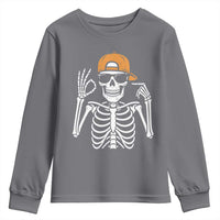 Funny Six Seven 67 Skeleton Gen Alpha Halloween Meme Youth Sweatshirt - Wonder Print Shop