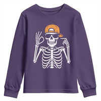 Funny Six Seven 67 Skeleton Gen Alpha Halloween Meme Youth Sweatshirt - Wonder Print Shop