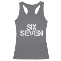 Six Seven Meme Vintage 67 Gen Alpha Meme Racerback Tank Top - Wonder Print Shop