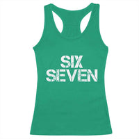Six Seven Meme Vintage 67 Gen Alpha Meme Racerback Tank Top - Wonder Print Shop
