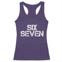 Six Seven Meme Vintage 67 Gen Alpha Meme Racerback Tank Top - Wonder Print Shop