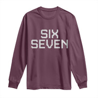 Six Seven Meme Pixel 67 Gen Alpha Internet Joke Long Sleeve Shirt - Wonder Print Shop