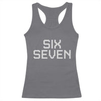 Six Seven Meme Pixel 67 Gen Alpha Internet Joke Racerback Tank Top - Wonder Print Shop