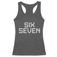 Six Seven Meme Pixel 67 Gen Alpha Internet Joke Racerback Tank Top - Wonder Print Shop