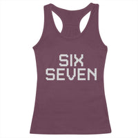 Six Seven Meme Pixel 67 Gen Alpha Internet Joke Racerback Tank Top - Wonder Print Shop