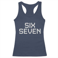Six Seven Meme Pixel 67 Gen Alpha Internet Joke Racerback Tank Top - Wonder Print Shop