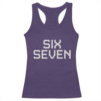 Six Seven Meme Pixel 67 Gen Alpha Internet Joke Racerback Tank Top - Wonder Print Shop