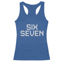 Six Seven Meme Pixel 67 Gen Alpha Internet Joke Racerback Tank Top - Wonder Print Shop