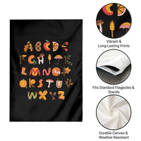 Funny Kindergarten Teacher Garden Flag Thanksgiving Alphabet Learning Autumn Season - Wonder Print Shop