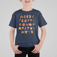 Funny Kindergarten Teacher T Shirt For Kid Thanksgiving Alphabet Learning Autumn Season - Wonder Print Shop