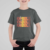 Funny Thanksgiving Tukey Gobble T Shirt For Kid - Wonder Print Shop