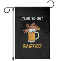 Funny Thanksgiving Beer Garden Flag Time To Get Basted Vintage Turkey - Wonder Print Shop