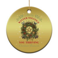 Merry Winter Solstice You Thieving Christian Bastards Christmas Ornament Yule Pentagram - Wonder Print Shop
