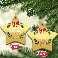 Yuletide Blessings Christmas Ornament Yule Goat Winter Solstice Christmas Wreath - Wonder Print Shop