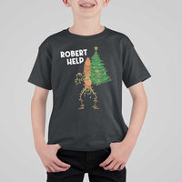Funny Marcus The Worm Christmas T Shirt For Kid Robert Help Xmas Tree - Wonder Print Shop