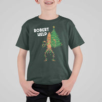 Funny Marcus The Worm Christmas T Shirt For Kid Robert Help Xmas Tree - Wonder Print Shop