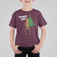 Funny Marcus The Worm Christmas T Shirt For Kid Robert Help Xmas Tree - Wonder Print Shop