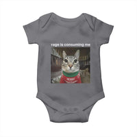 Rage Is Consuming Me Christmas Baby Onesie Funny Silly Staring Cat Meme Xmas Ugly Sweater - Wonder Print Shop