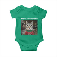 Rage Is Consuming Me Christmas Baby Onesie Funny Silly Staring Cat Meme Xmas Ugly Sweater - Wonder Print Shop