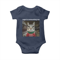Rage Is Consuming Me Christmas Baby Onesie Funny Silly Staring Cat Meme Xmas Ugly Sweater - Wonder Print Shop