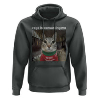 Rage Is Consuming Me Christmas Hoodie Funny Silly Staring Cat Meme Xmas Ugly Sweater - Wonder Print Shop
