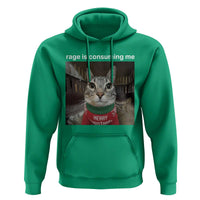 Rage Is Consuming Me Christmas Hoodie Funny Silly Staring Cat Meme Xmas Ugly Sweater - Wonder Print Shop