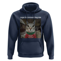 Rage Is Consuming Me Christmas Hoodie Funny Silly Staring Cat Meme Xmas Ugly Sweater - Wonder Print Shop
