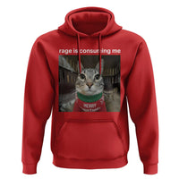Rage Is Consuming Me Christmas Hoodie Funny Silly Staring Cat Meme Xmas Ugly Sweater - Wonder Print Shop