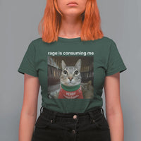Rage Is Consuming Me Christmas T Shirt For Women Funny Silly Staring Cat Meme Xmas Ugly Sweater - Wonder Print Shop