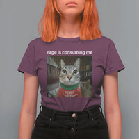 Rage Is Consuming Me Christmas T Shirt For Women Funny Silly Staring Cat Meme Xmas Ugly Sweater - Wonder Print Shop