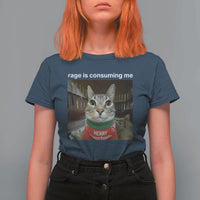 Rage Is Consuming Me Christmas T Shirt For Women Funny Silly Staring Cat Meme Xmas Ugly Sweater - Wonder Print Shop