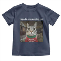 Rage Is Consuming Me Christmas Toddler T Shirt Funny Silly Staring Cat Meme Xmas Ugly Sweater - Wonder Print Shop