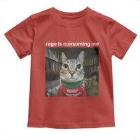 Rage Is Consuming Me Christmas Toddler T Shirt Funny Silly Staring Cat Meme Xmas Ugly Sweater - Wonder Print Shop