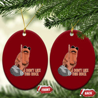 Funny Marcus The Worm Ceramic Ornament I Dont Like This Rock Meme - Wonder Print Shop