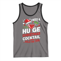 I Need A Huge Christmas Cocktail Hold The Tail Tank Top Funny Adult Humor Party Drinking - Wonder Print Shop