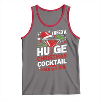 I Need A Huge Christmas Cocktail Hold The Tail Tank Top Funny Adult Humor Party Drinking - Wonder Print Shop
