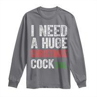 I Need A Huge Christmas Cocktail Long Sleeve Shirt Funny Adult Humor Xmas Party Drinking - Wonder Print Shop