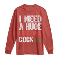 I Need A Huge Christmas Cocktail Long Sleeve Shirt Funny Adult Humor Xmas Party Drinking - Wonder Print Shop