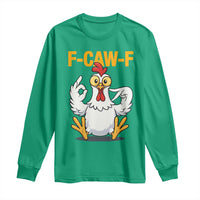 Funny F Caw F 67 Meme Long Sleeve Shirt Cartoon Chicken Poultry Humor - Wonder Print Shop