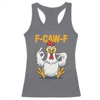 Funny F Caw F 67 Meme Racerback Tank Top Cartoon Chicken Poultry Humor - Wonder Print Shop