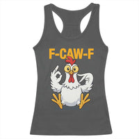 Funny F Caw F 67 Meme Racerback Tank Top Cartoon Chicken Poultry Humor - Wonder Print Shop