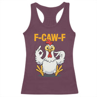 Funny F Caw F 67 Meme Racerback Tank Top Cartoon Chicken Poultry Humor - Wonder Print Shop