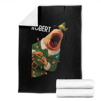 Funny Christmas Marcus The Worm Robert Xmas Elf Throw Blanket - Wonder Print Shop