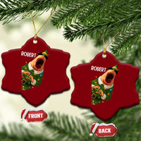 Funny Christmas Marcus The Worm Robert Xmas Elf Ceramic Ornament - Wonder Print Shop