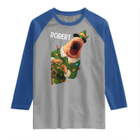 Funny Christmas Marcus The Worm Robert Xmas Elf Raglan Shirt - Wonder Print Shop