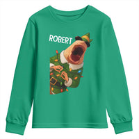 Funny Christmas Marcus The Worm Robert Xmas Elf Youth Sweatshirt - Wonder Print Shop
