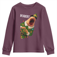Funny Christmas Marcus The Worm Robert Xmas Elf Youth Sweatshirt - Wonder Print Shop