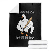 Funny Mess With The Honk You Get The Bonk Throw Blanket Muscle Silly Goose - Wonder Print Shop